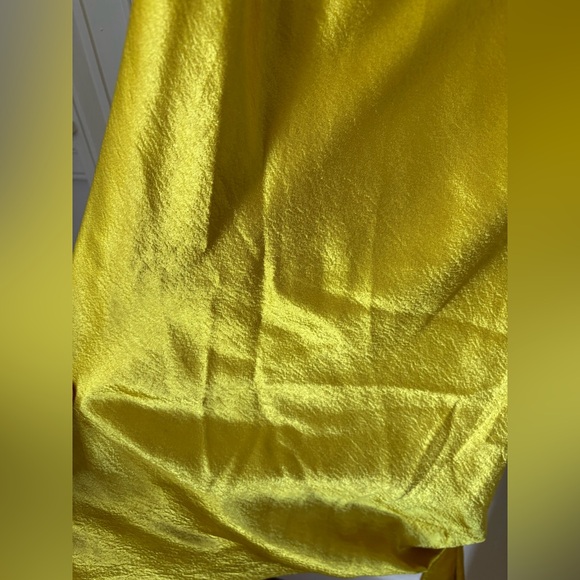 Cinq à Sept Ryder Silk Mini Dress in Lemon Yellow, Women’s Size 12 - Drape Tie - Picture 10 of 16